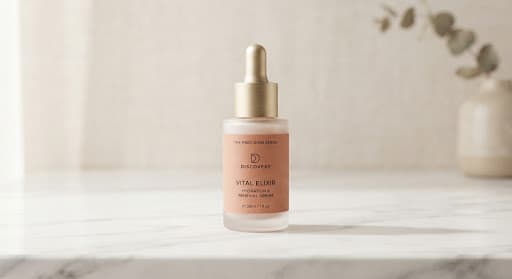 Revitalizing ampoule in soft studio light