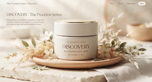 Ceramide cream jar surrounded by pale botanicals